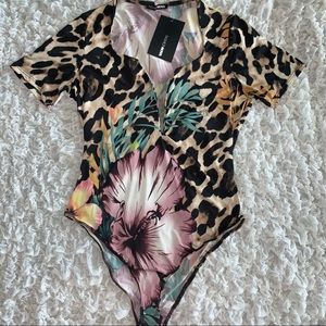 (SOLD) MULTICOLORED BROWN LEOPARD BODYSUIT